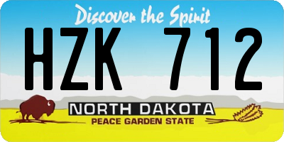 ND license plate HZK712