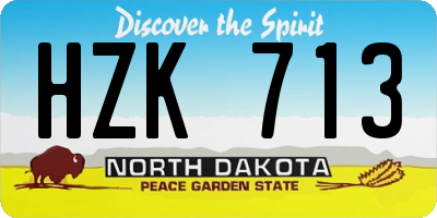 ND license plate HZK713