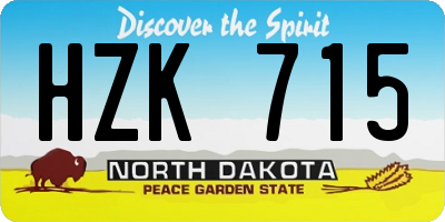 ND license plate HZK715
