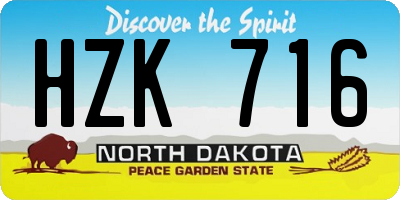 ND license plate HZK716