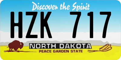 ND license plate HZK717