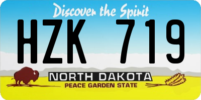 ND license plate HZK719