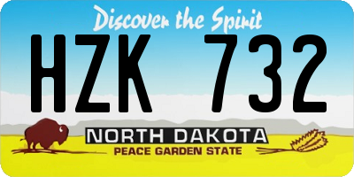 ND license plate HZK732