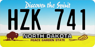 ND license plate HZK741