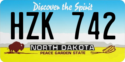 ND license plate HZK742