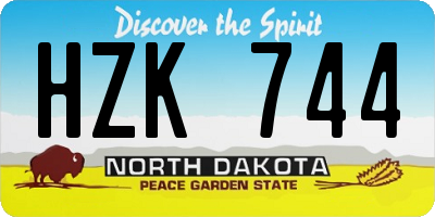 ND license plate HZK744