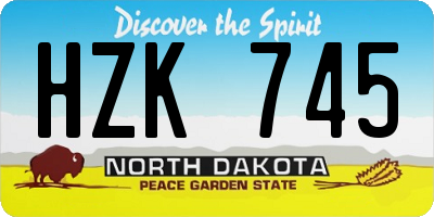 ND license plate HZK745