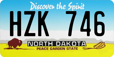 ND license plate HZK746