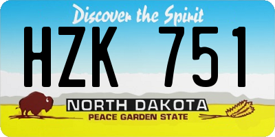 ND license plate HZK751