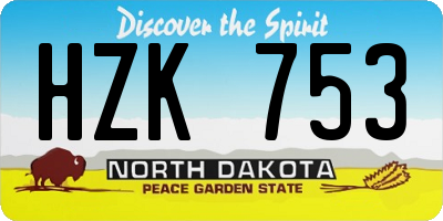 ND license plate HZK753