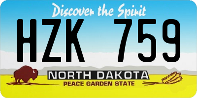 ND license plate HZK759