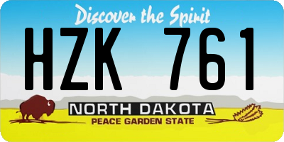 ND license plate HZK761