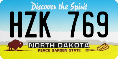 ND license plate HZK769