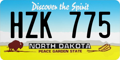 ND license plate HZK775