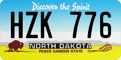 ND license plate HZK776