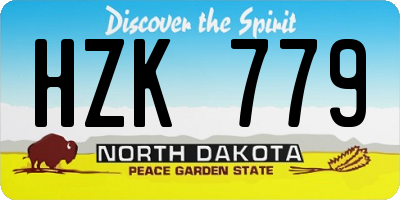 ND license plate HZK779