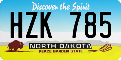 ND license plate HZK785