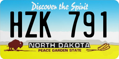 ND license plate HZK791