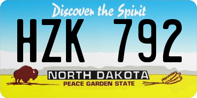 ND license plate HZK792