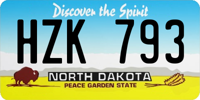 ND license plate HZK793