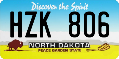 ND license plate HZK806