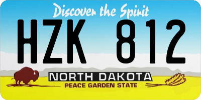 ND license plate HZK812