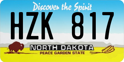 ND license plate HZK817