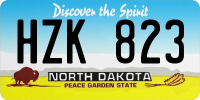 ND license plate HZK823