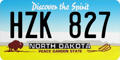 ND license plate HZK827