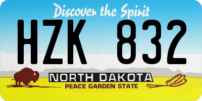 ND license plate HZK832