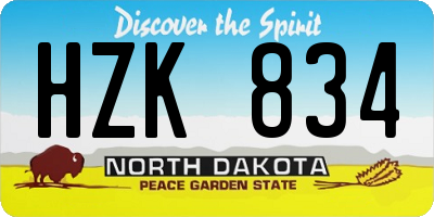 ND license plate HZK834