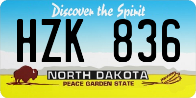 ND license plate HZK836