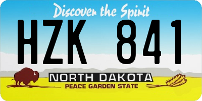 ND license plate HZK841