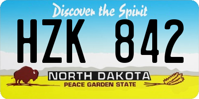 ND license plate HZK842