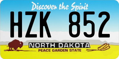 ND license plate HZK852