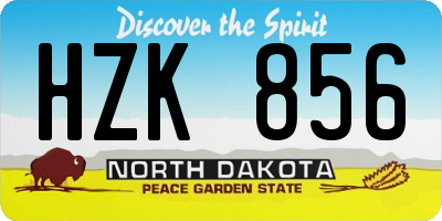 ND license plate HZK856