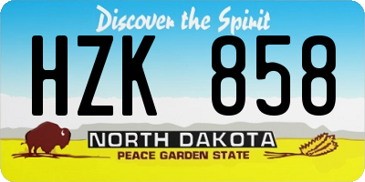 ND license plate HZK858