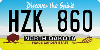 ND license plate HZK860