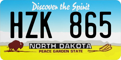 ND license plate HZK865