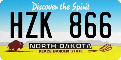ND license plate HZK866