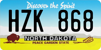 ND license plate HZK868
