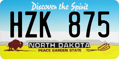 ND license plate HZK875