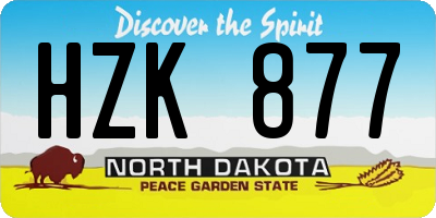 ND license plate HZK877