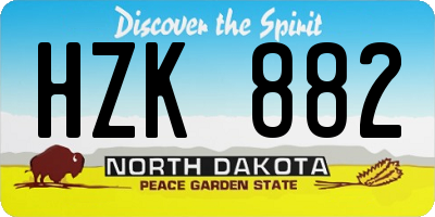 ND license plate HZK882
