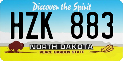 ND license plate HZK883