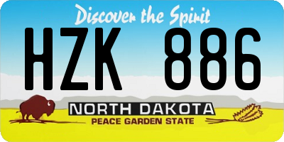 ND license plate HZK886