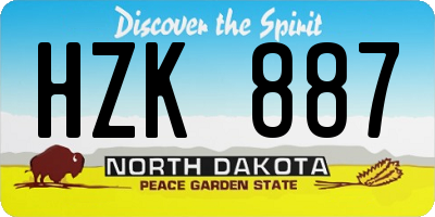 ND license plate HZK887