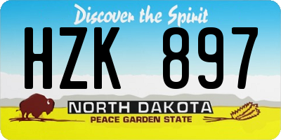 ND license plate HZK897