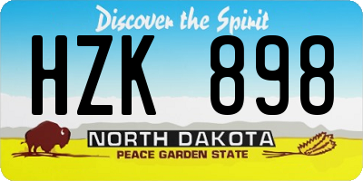 ND license plate HZK898