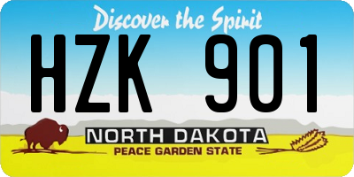 ND license plate HZK901